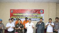 Kepolisian Daerah Kalimantan Utara melalui Direktorat Reserse Narkoba Polda Kaltara menggelar pengungkapan 5 kasus narkoba, Rabu (15/3/2023). (Foto: Istimewa)