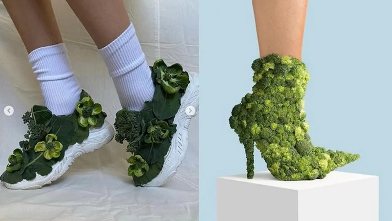 6 Kreasi Seni Sepatu dari Sayuran Hijau Ini Kelewat Unik