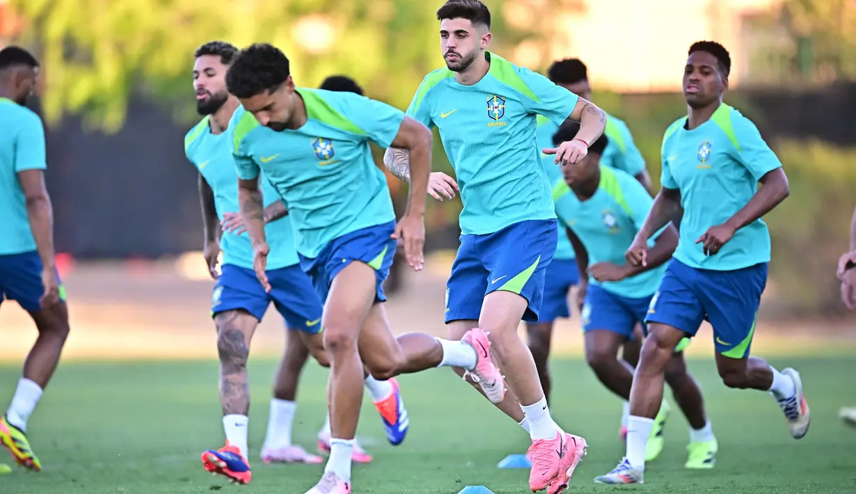 Laga perempat final Copa America 2024 antara Brasil dan Uruguay akan digelar di Allegiant Stadium pada Minggu, 7 Juli 2024 pagi WIB. (Frederic J. BROWN/AFP)