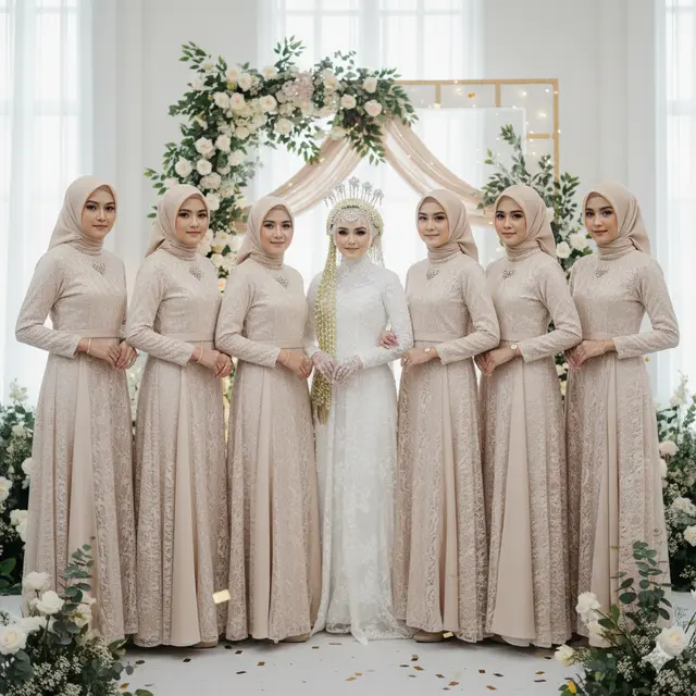 Model Gamis Brokat Soft Color Tapi Tetap Tampil Stand Out
