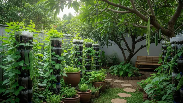Model Kebun Sayur Rambat yang Bikin Halaman Terlihat Adem/Gemini AI