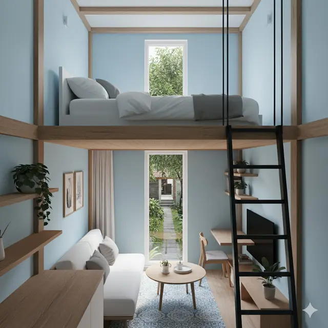 Desain Kamar Tidur Mezzanine Hemat Ruang