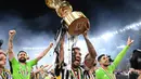 Berhasil menumbangkan perlawanan Atalanta 0-1, I Bianconeri sukses menjuarai Coppa Italia 2023/2024. (Isabella BONOTTO/AFP)