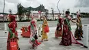 Selain itu, ada sekitar 3.000 undangan yang disebar dalam upacara ini. (Yasuyoshi CHIBA/AFP)