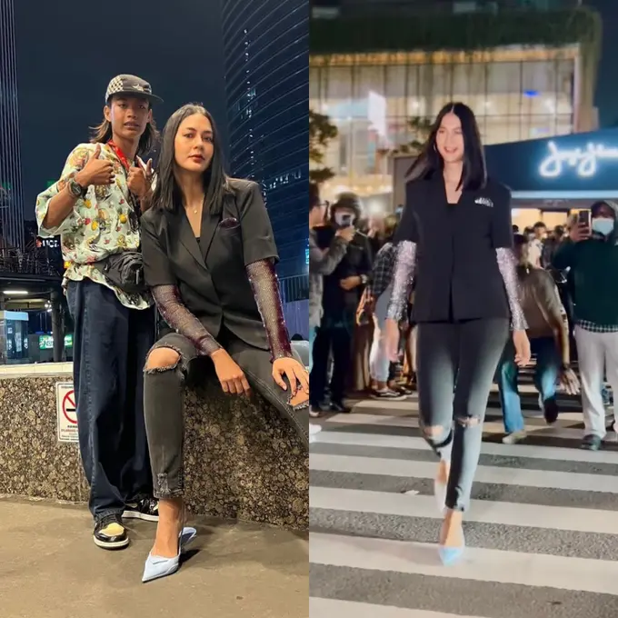8 Potret Paula Verhoeven Jadi Cewek Mamba Saat Melenggang di Citayam Fashion Week Bareng Bonge