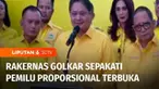 Rakernas Partai Golkar menyepakati sistem pemilu proporsional terbuka yang saat ini tengah digugat di Mahkamah Konstitusi. Sebanyak 38 DPD Partai Golkar juga menyepakati keputusan rakernas, salah satunya, memberikan mandat kepada Ketua Umum Airlangga...