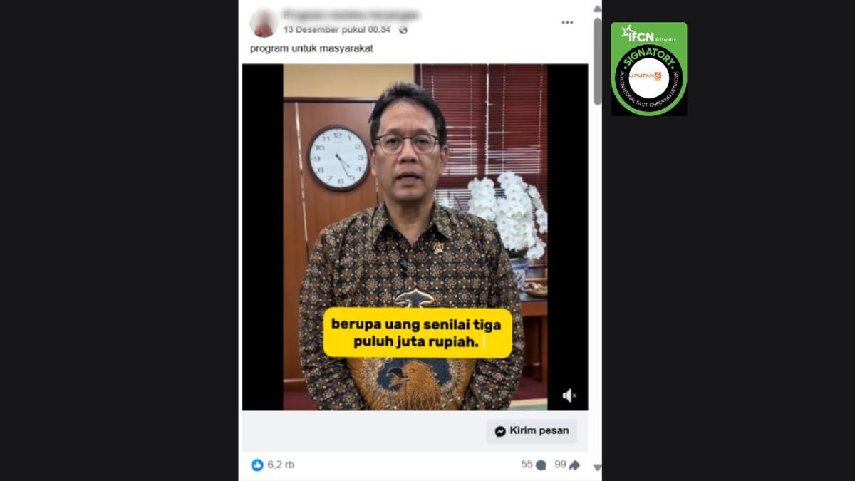 Cek Fakta: Tidak Benar Video Menkeu Purbaya Buka Program Bantuan Rp 30 Juta