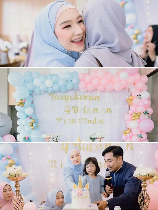 Potret kebahagiaan Indri Giana dan Ustaz Riza Muhammad bersama dua anak mereka. (Foto: Instagram/ _indrigiana_)