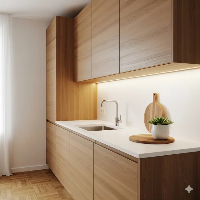 Konsep Desain Dapur Sederhana untuk Lahan Sempit. Gemini