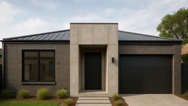 Model Rumah Fasad Industrial Minimalis/AI