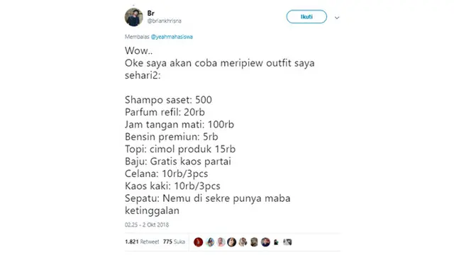 Outfit ala Sobat Miskin Twitter