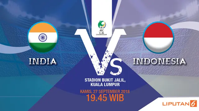 Piala AFC U-16 2018, Prediksi India vs Timnas Indonesia U-16