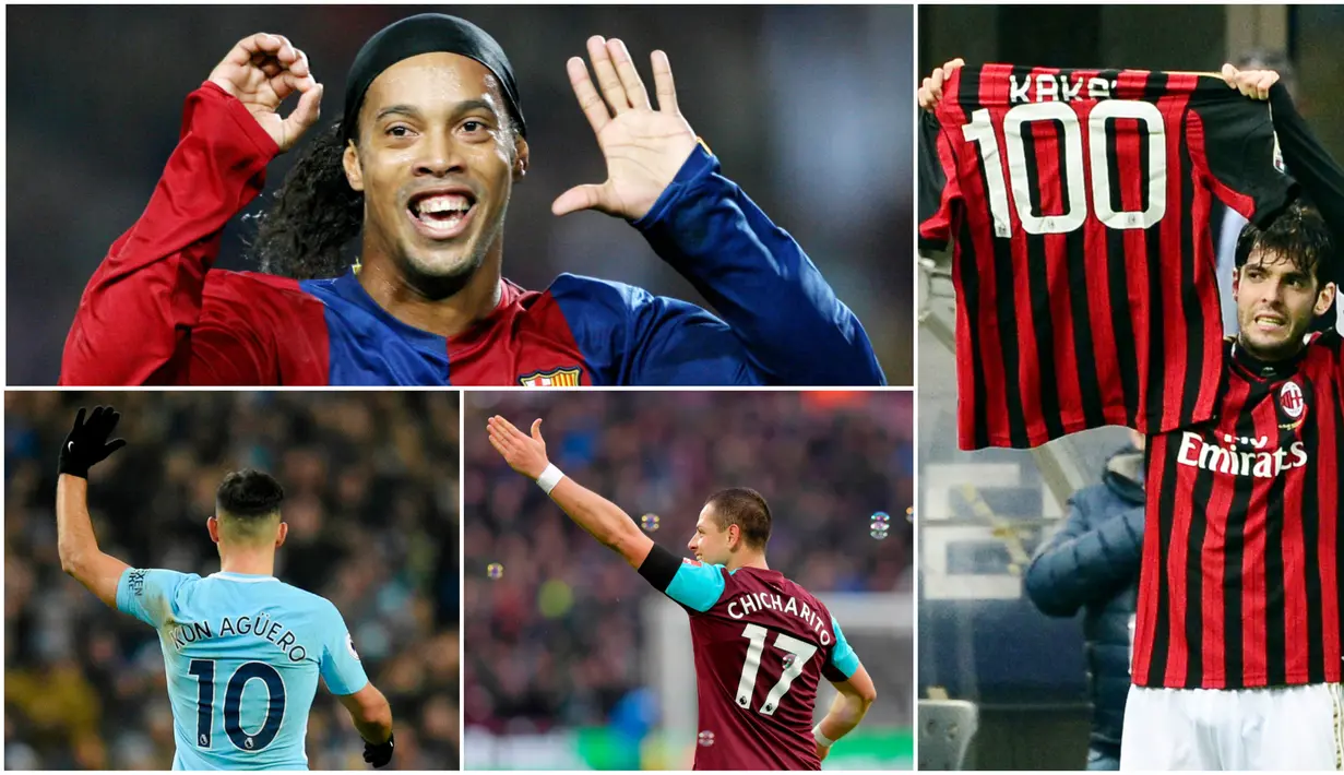 Berikut ini 7 pesepak bola yang memakai nama julukan di jersey nya. Tiga diantaranya, Kaka, Ronaldinho dan Kun Aguero. (Foto-foto Kolase AP dan AFP).