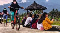 Sawah Lope salah satu rekomendasi wisata murah di Kabupaten Kuningan Jawa Barat. Foto (istimewa)