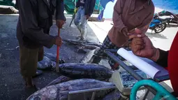 Karena langkanya BBM membuat Nelayan terpaksa menaikkan harga jual ikannya, Jakarta, Kamis (28/8/2014) (Liputan6.com/Faizal Fanani)