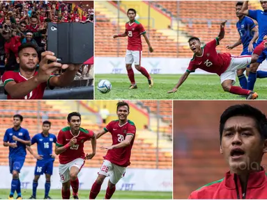 Berikut ini lima momen menarik Timnas Indonesia saat menahan imbang Thailand pada laga perdana Grup B SEA Games 2017 Malaysia. (Bola.com/Vitalis Yogi Trisna)