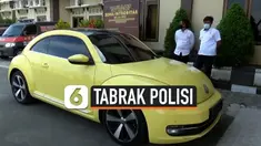 TAKUT DITILANG, PENGEMUDI MOBIL TABRAK POLISI