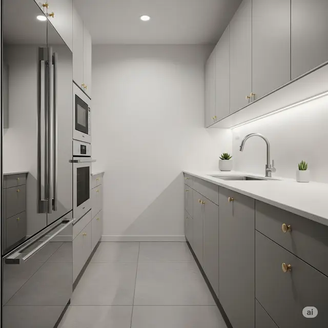 Dapur Glamor Abu-Abu & Emas