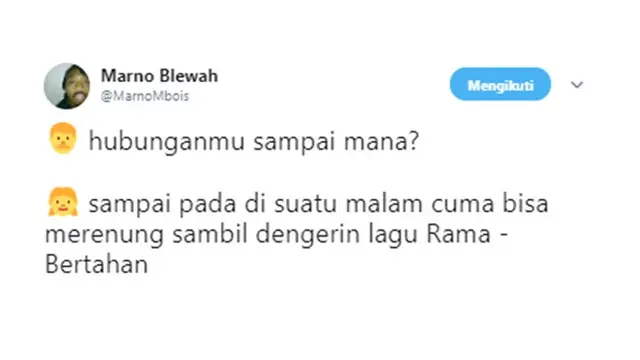 Cuitan kocak (Sumber: Twitter/@MarnoMbois)