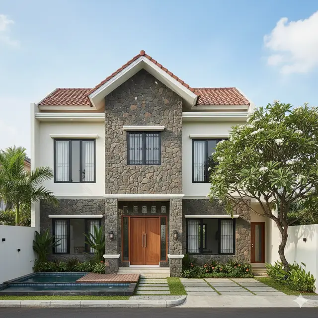 Gambar rumah minimalis Eropa (Foto: Gemini AI)