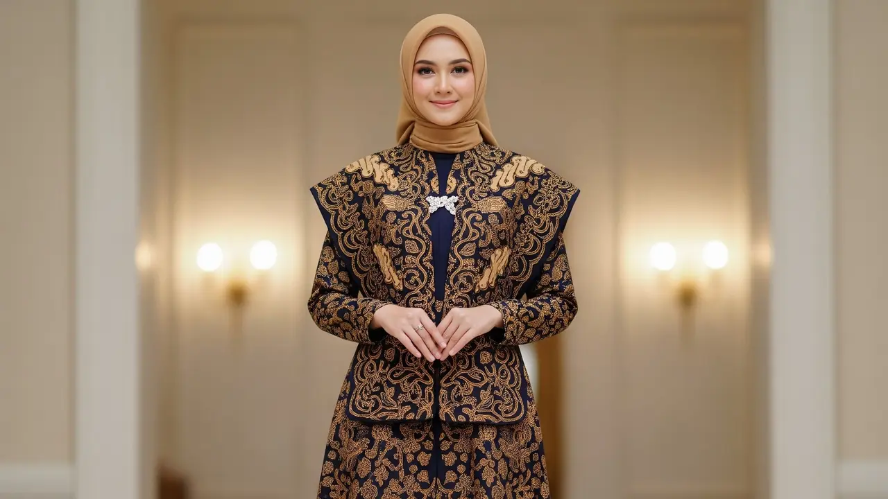 Model Baju Batik Pesta Syar’i untuk Wanita Berhijab