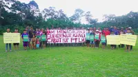 Unjuk rasa masyarakat dan nelayan tradisional di Pulau Rupat yang menuntut pencabutan izin penambangan pasir laut PT Logo Mas Utama beberapa waktu lalu. (Liputan6.com/M Syukur)