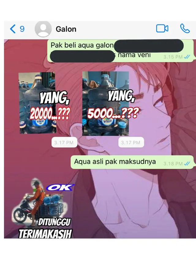 6 Chat Kocak Pembeli dengan 'Kang Galon' Ini Absurd Banget Bikin Ketawa