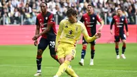 Dusan Vlahovic jadi pembeda pertandingan Cagliari kontra Juventus dalam lanjutan Liga Italia 2024/2025. (MARCO BERTORELLO / AFP)