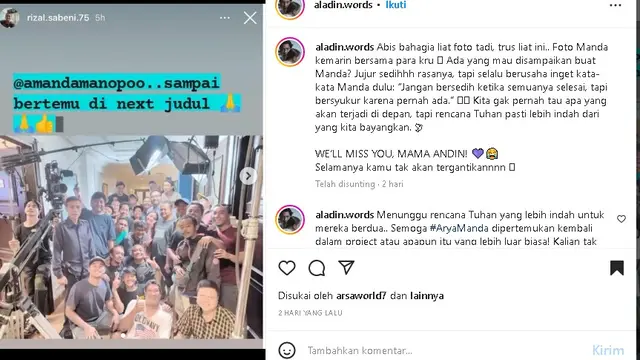 Amanda Manopo dikabarkan cabut dari Ikatan Cinta (Foto: instagram  aladin.words)