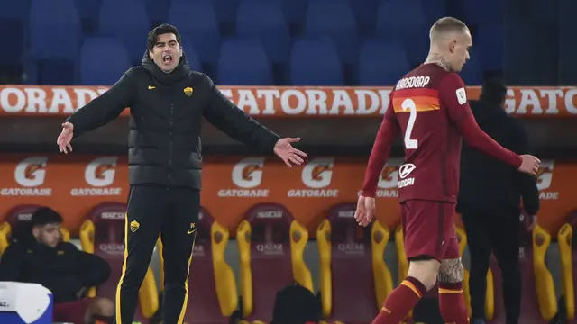 FOTO: Tampil Dengan 9 Pemain, AS Roma Kandas 2-4 dari Spezia Dalam Babak 16 Besar Coppa Italia