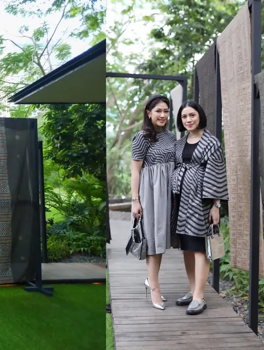 Tampilan feminin kasual ditampilkan Aliya Rajasa dengan dress tenun yang memiliki rok abu-abu [@ruby_26]