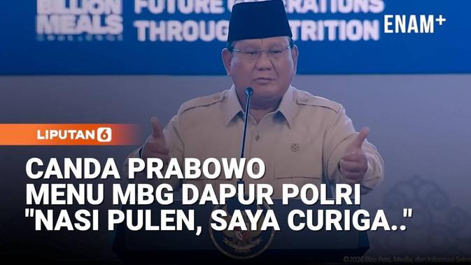 Canda Prabowo soal Menu MBG Dapur Polri: Nasi Pulen, Saya Curiga Ini