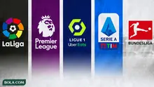 Ilustrasi - Logo La Liga, Premier League, Lique 1, Serie A, Bundesliga (Bola.com/Adreanus Titus)