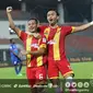 Gelandang Selangor FA, Evan Dimas, merayakan gol yang dicetaknya ke gawang PKNS FC pada laga lanjutan Malaysia Super League 2018 di Stadion Cheras, Rabu (6/6/2018). (Dok. Selangor FA)