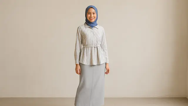 Model Setelan Blouse Panjang dan Rok Span 2025/Ilustrasi gambar oleh AI