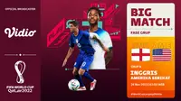 Saksikan Live Streaming Big Match Piala Dunia 2022 di Vidio Inggris Vs Amerika Serikat Sabtu, 26 November