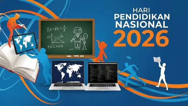 13 Contoh Banner dan Background Hardiknas, Desain Menarik Penuh Semangat