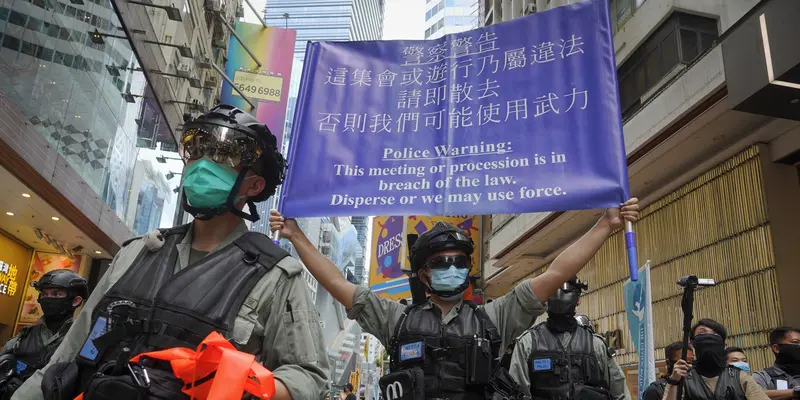 FOTO: Unjuk Rasa Menentang UU Keamanan Nasional di Hong Kong