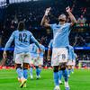 Bek Man City, Marc Guehi, melakukan selebrasi setelah mencetak gol ke gawang Salford City pada lanjutan Piala FA di Etihad Stadium, Sabtu (14/2/2026) malam WIB. (Dok. X/@ManCity)