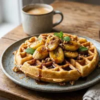 Resep Waffle Pisang dengan Gula Aren. (AI Generated)