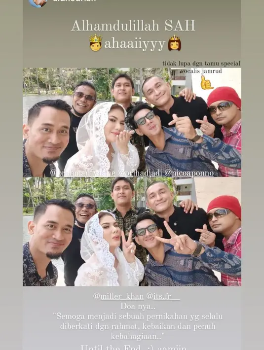 Pernikahan Miller Khan dan Farina Rebecca (Instagram/aldhodrian)