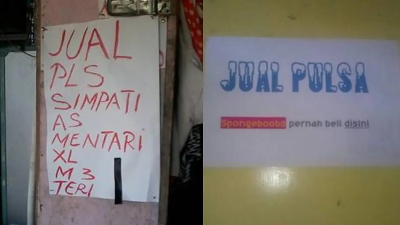 6 Tulisan Jual Pulsa Ini Kocak, Bikin Geleng Kepala