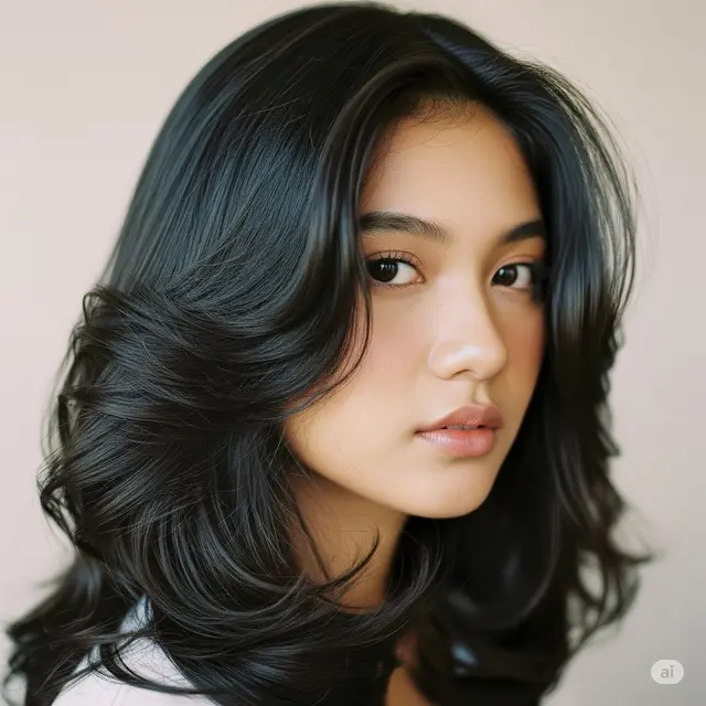Rambut Tebal Panjang Bagusnya Potong Apa. Foto: Gemini