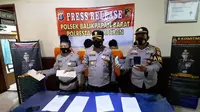 Jumpa press penangkapan narkoba di Polsek Balikpapan Barat.