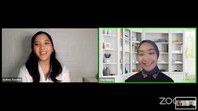 Vina Muliana dalam diskusi online yang digelar bersama Sribuu dengan tema #BukaKuasa di Dunia Kerja: Sukses Berkarier ala Vina Muliana