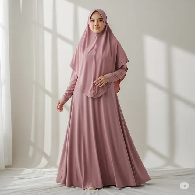 Model Gamis untuk Perut Besar. Foto: Gemini