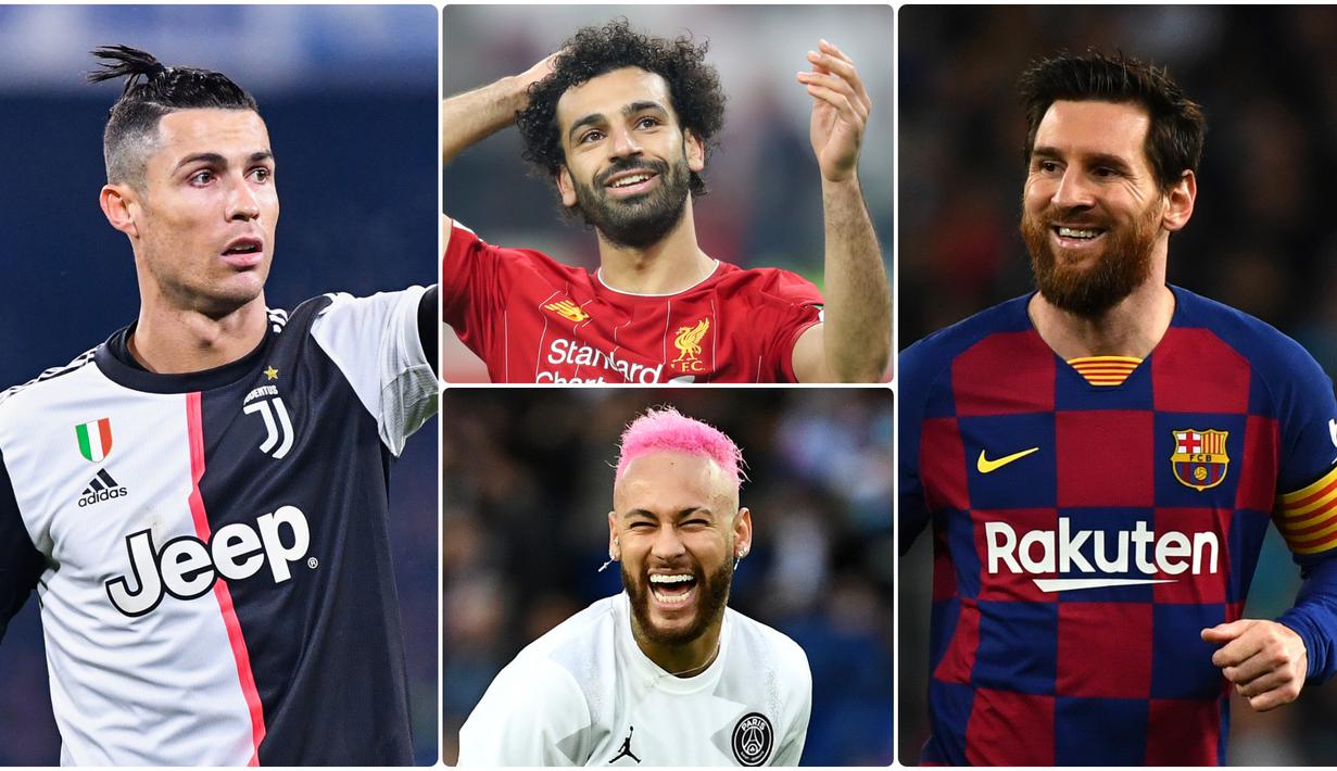 Cristiano Ronaldo menjadi pesepak bola dengan penghasilan tertinggi di dunia dan masuk dalam daftar 100 atlet dengan bayaran tertinggi di dunia. Berikut adalah Cristiano Ronaldo dan 7 pesepak bola dengan penghasilan tertinggi di dunia berdasarkan data dari Forbes.(kolase foto AFP)