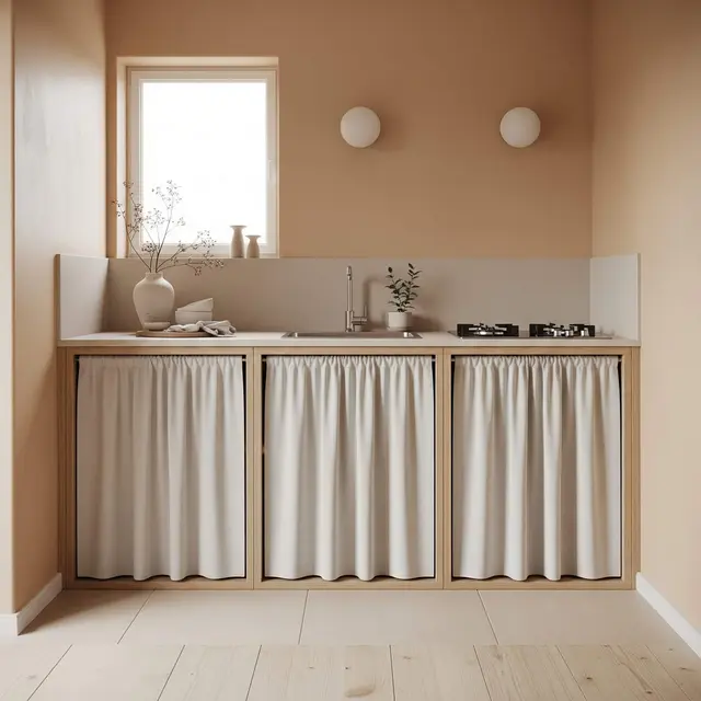 Desain Dapur Rumah Mungil Tema Earth Tone Hemat Ruang