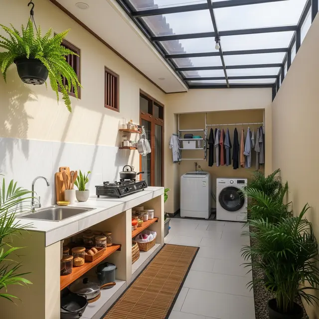 Model Dapur dan Jemuran Kecil Samping Rumah