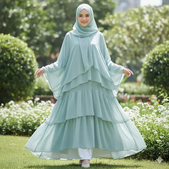 Gamis Sifon dengan Layer